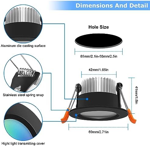 LightingWill 2 Inch Smart WiFi LED Downlight, 10 Pack