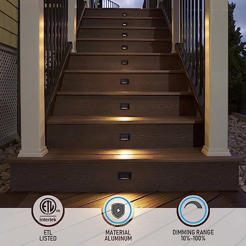 LEONLITE LED Step Lights, Black, 6-Pack