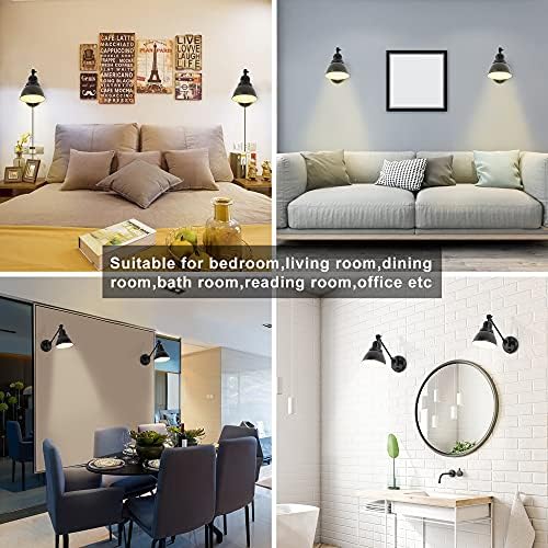 GOODATE Dimmable Plug-in Swing Arm Wall Sconce, Black
