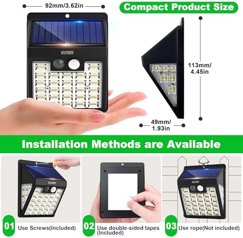 Outdoor Solar Wall Light, 72 LED, 2 Pack