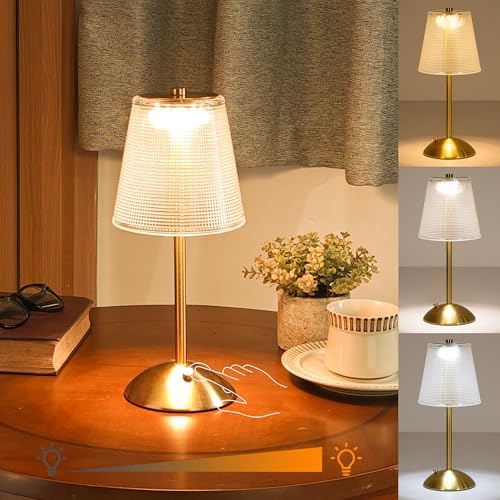 Cordless Rechargeable Touch Table Lamp, 4000mAh, Black