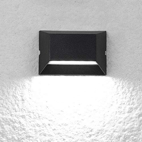 6W LED Outdoor Wall Sconce Step Light, Black