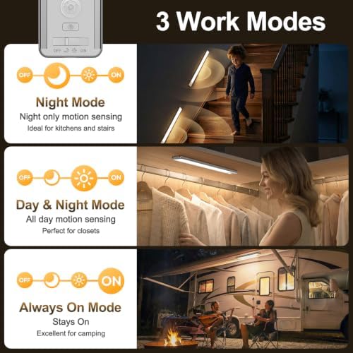 Reoshine 126 LED Rechargeable Under Cabinet Lights, 2 Pack