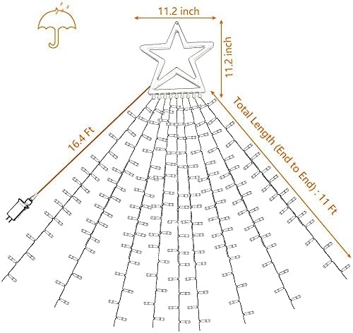Waterfall Christmas String Lights, 317 LED