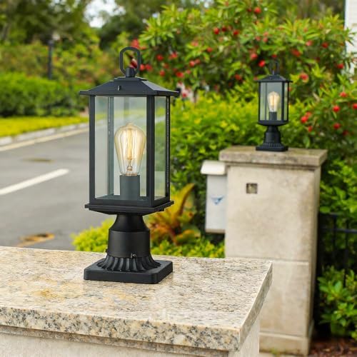 mirrea 18-Inch Outdoor Post Light, Matte Black