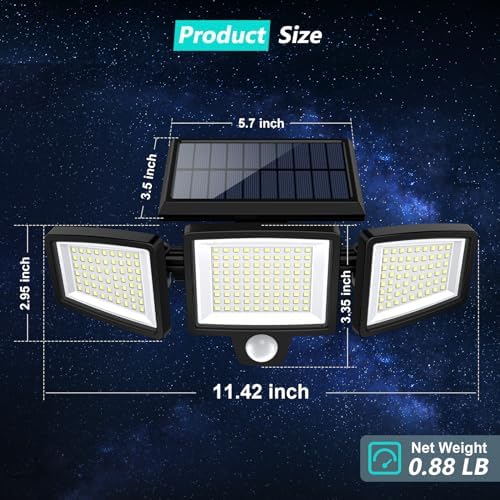 Tuffenough Solar Security Lights, 2500LM, 2 Pack