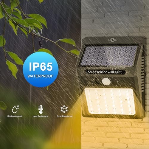 SEZAC Solar Motion Sensor Lights, 6 Pack, Warm White