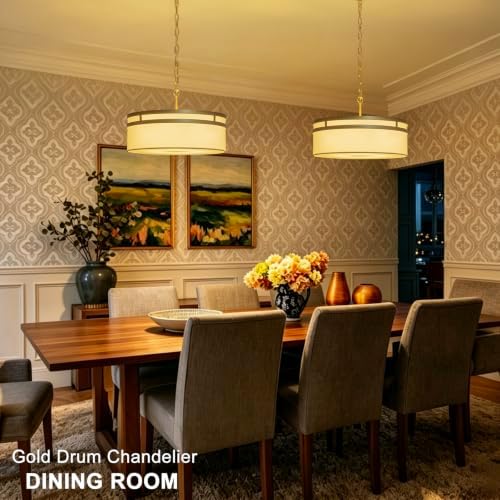 20" Gold 5-Light Drum Chandelier