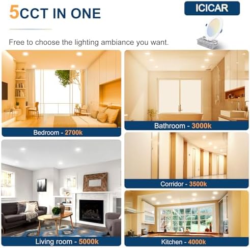 12 Pack 6 Inch Dimmable LED Recessed Ceiling Lights