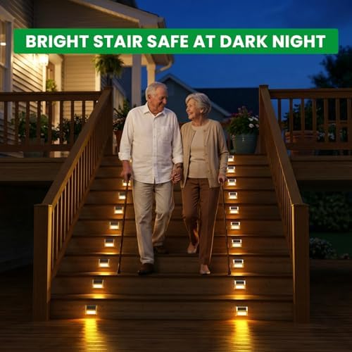 JSOT Solar Deck Lights, 12P, Warm White