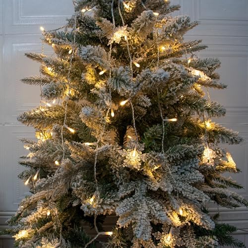 13ft 96 LED Snowflake Window Curtain Lights, Warm White