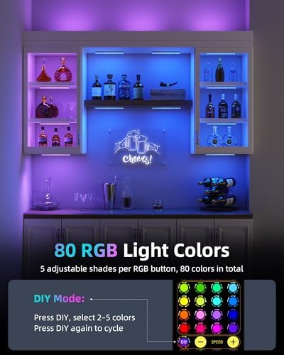 EZVALO 80RGB Color-Changing Under Cabinet LED Shelf Lights
