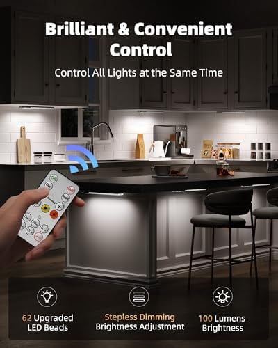 EZVALO 3-Pack Rechargeable Motion Sensor Under Cabinet Lights