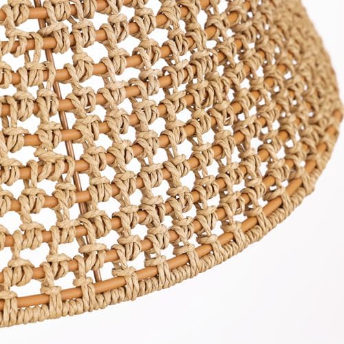 LamQee 22 Inch 5-Light Rattan Chandelier