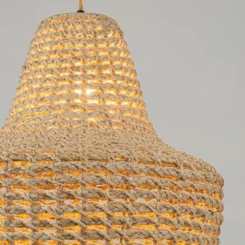 Modern Rattan Dome Pendant Light, 19 in. Natural