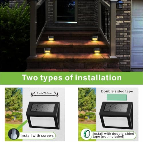 XLUX Warm White Solar Deck Step Lights, 2 Pack