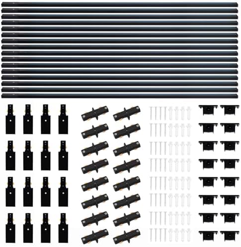 52FT H Track Lighting Rails, Black
