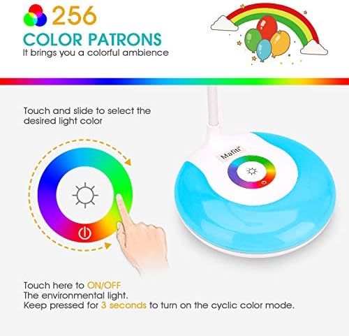 mafiti Cordless Rechargeable LED Desk Lamp, RGB