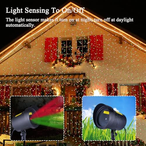 Fisca Red and Green Star Christmas Projector Lights