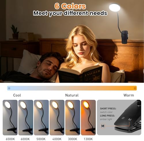 Cordless Rechargeable 360° Gooseneck Clip-On Desk Lamp