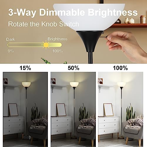 LALISU Dimmable LED Floor Lamp, 3-Way Brightness