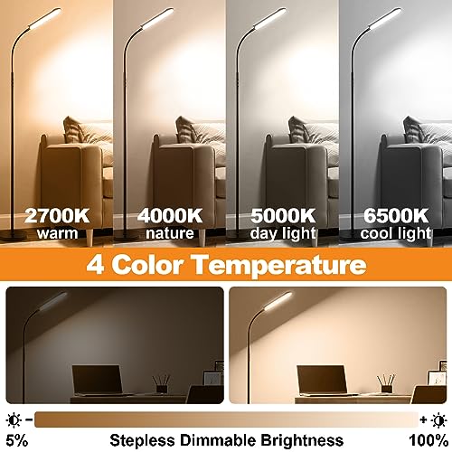 marctronic 1800-Lumen Dimmable Floor Lamp — Black - view 3