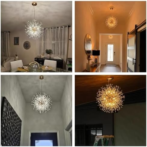 SineRise Modern 8-Light Crystal Chandelier, Chrome