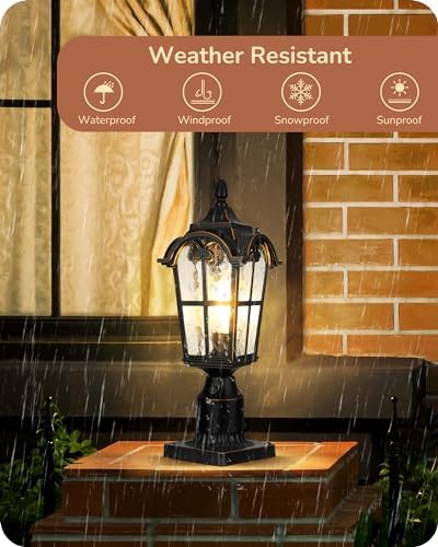 EDISHINE Dusk to Dawn Outdoor Post Light