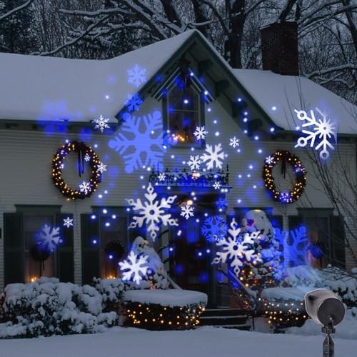 Vanthylit White Blue Snowflake Christmas Projector Lights