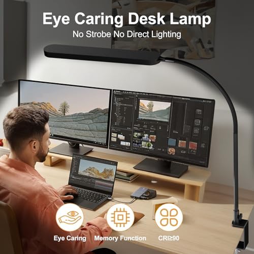 SKYLEO LED Desk Lamp, 33.5" Tall, 5 Color Modes
