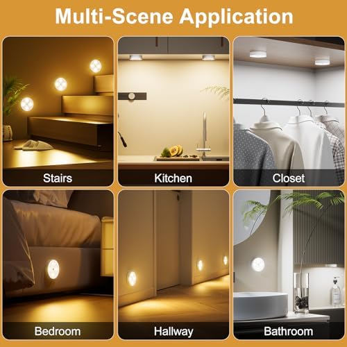 Under Cabinet Puck Lights with Remote, 6 Pack
