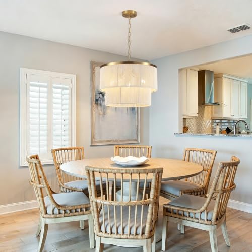 18" Hand Woven Rattan Chandelier, 3-Light