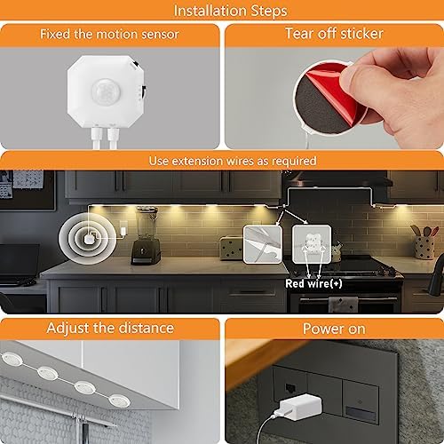 LED Under Cabinet Light, 6-Puck Motion Sensor, 3-Color
