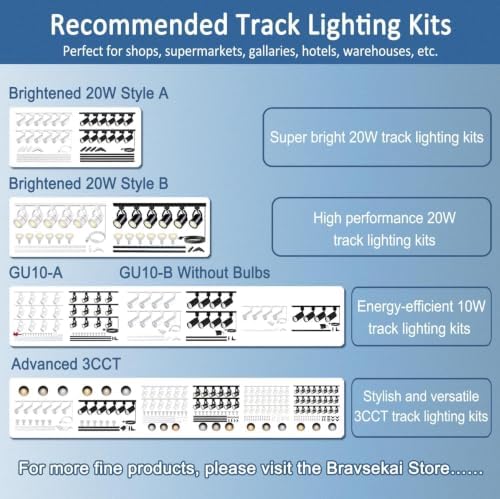 GU10 LED Track Lighting Fixture, 2-Head White