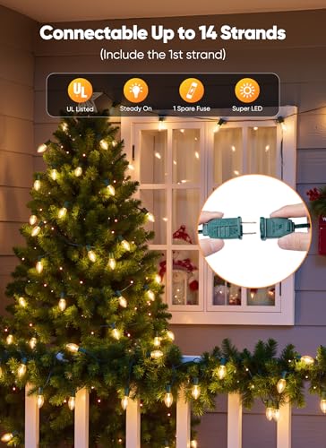 Minetom 50-Foot C9 Christmas Lights — Warm White - view 4
