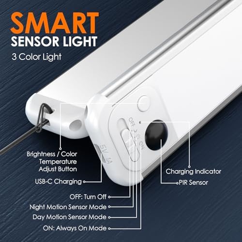 RUIKORING 8.5" Under Cabinet Lights, 6 Pack