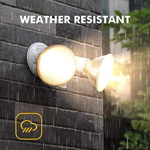 LUTEC 2 Packs 300 Watt Halogen Motion Activated Integrated Dual-Head