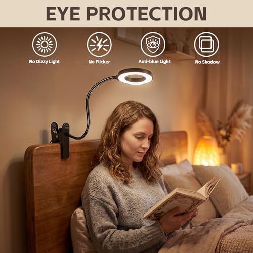 Flexible Gooseneck LED Clip-On Book Light with Clamp