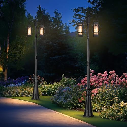 PARTPHONER 2-Head Outdoor Lamp Post Light
