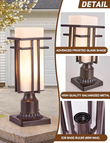 Oil Rubbed Bronze Outdoor Post Light, Pier Mount Adapter