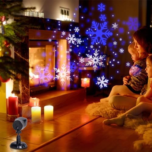 Vanthylit White Blue Snowflake Christmas Projector Lights
