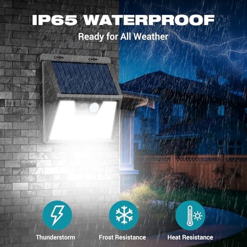 Peasur 10-Pack Solar Motion Sensor Lights, Waterproof