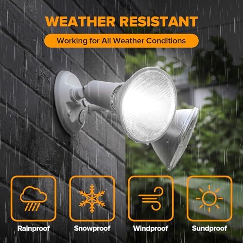 LUTEC 2-Pack Adjustable Twin Par Holder Outdoor Flood Lights, White
