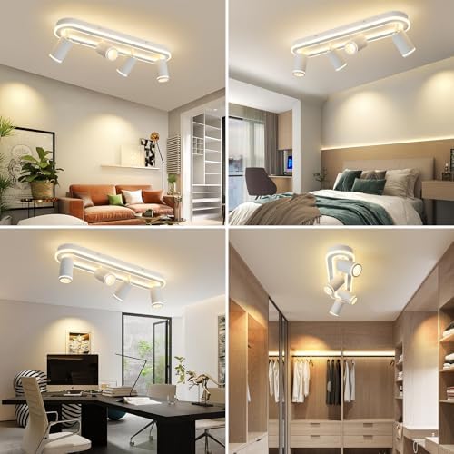 4-Light LED Track Lighting Spotlight Kit, White