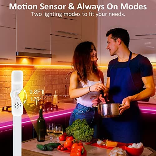 maylit 8 PCS Motion Sensor RGB Under Cabinet Lights