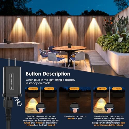 10 Pack Warm White Outdoor Fence Lights