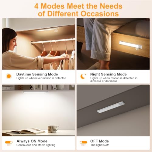 Gritin 10.2inch Under Cabinet Lighting Rechargeable 2 Pack