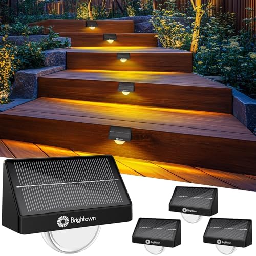 Brightown 4-Pack Solar Step Lights, Multiple Color Modes