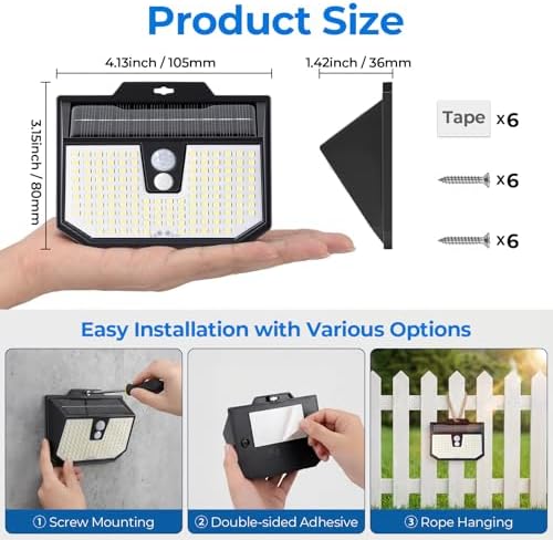 Brightever Solar Motion Sensor Lights, 2 Pack