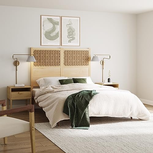 Nathan James Kai Wall-Mounted Reading Lamp, Pleated Shade